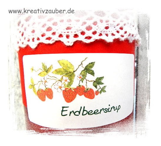 etikett aufkleber marmelade erdbeere