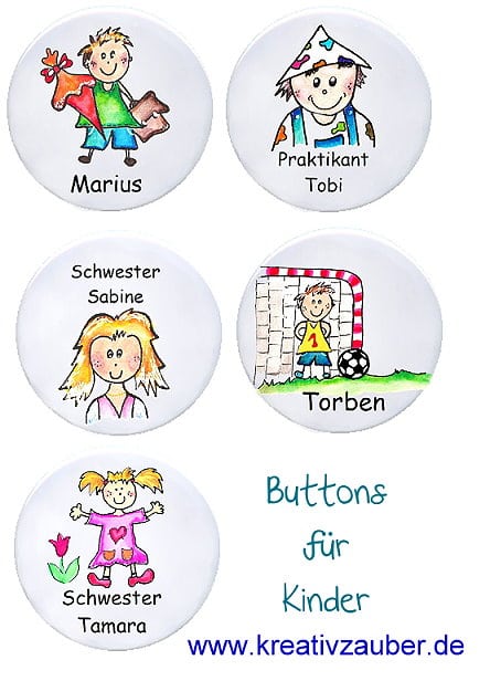 Buttons Fur Kinder Bestellen Im Onlineshop Kreativzauber